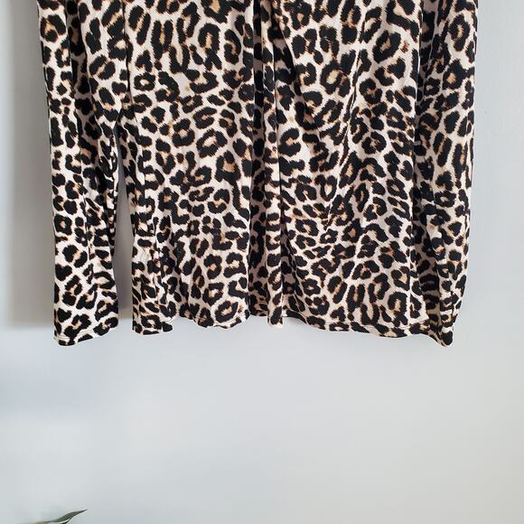Worthington Women's Cheetah Print Mock Turtleneck Top Size XL - Picture 4 of 7